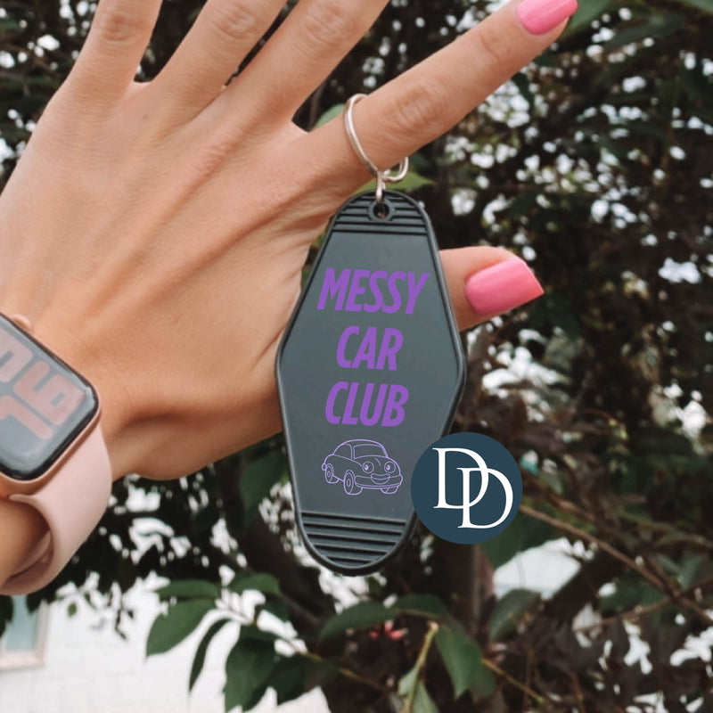 Messy Car Club Purple *Motel Keychain UV DTF Decal*