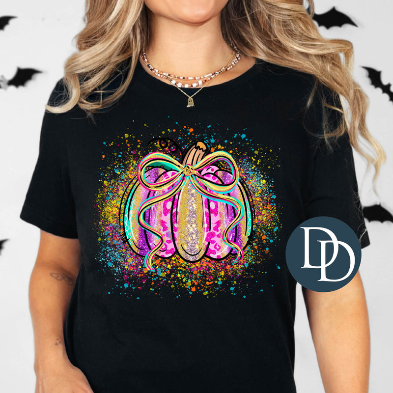 Neon Splatter Pumpkin *DTF Transfer*