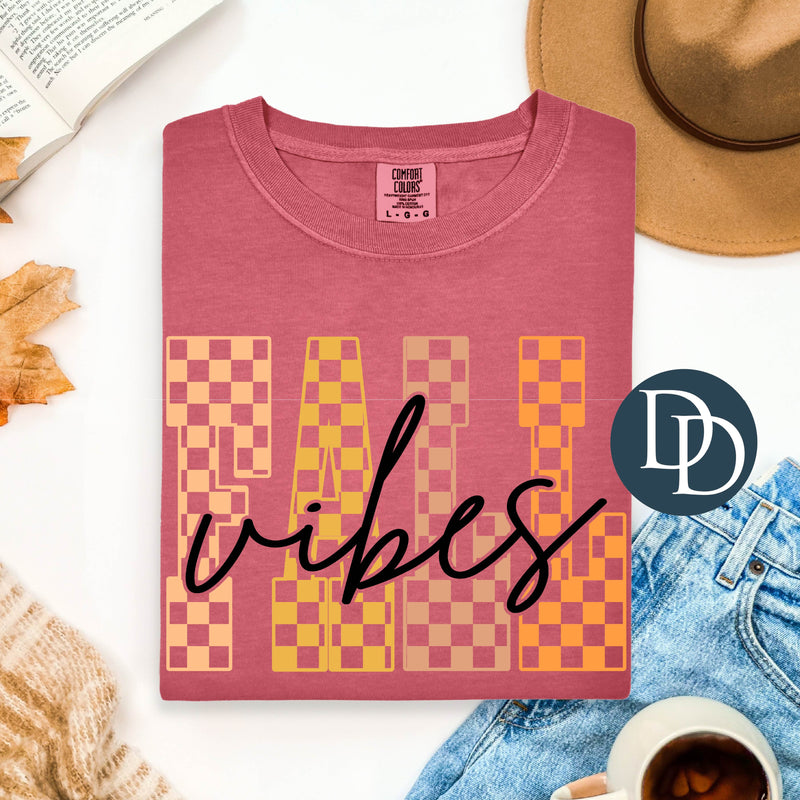 Neutral Checkered Fall Vibes *DTF Transfer*