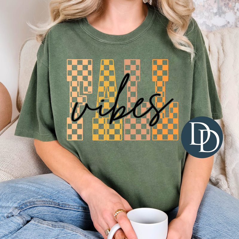 Neutral Checkered Fall Vibes *DTF Transfer*