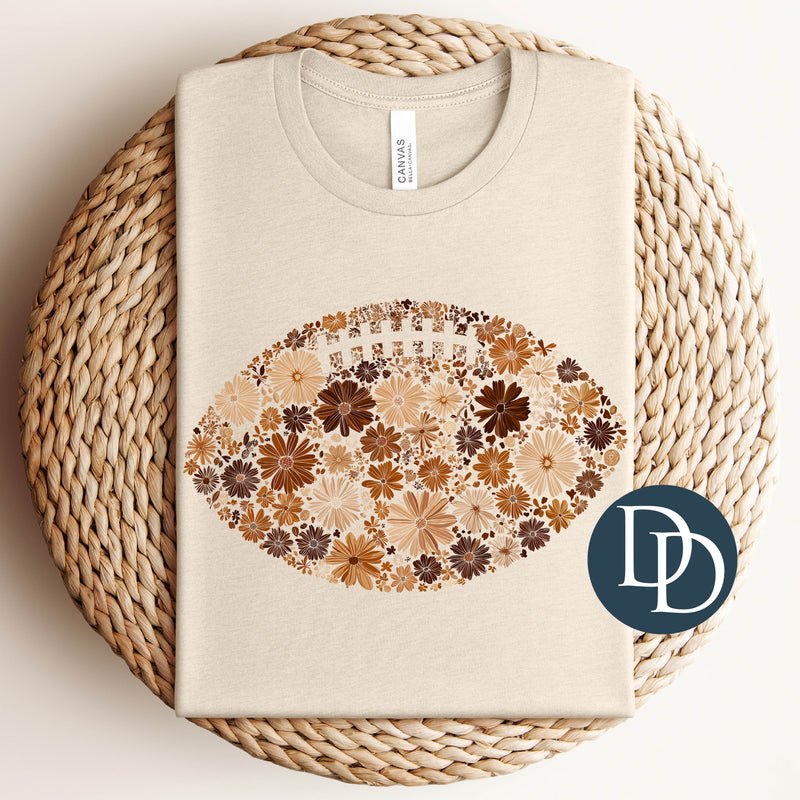 Neutral Floral Football *DTF Transfer*