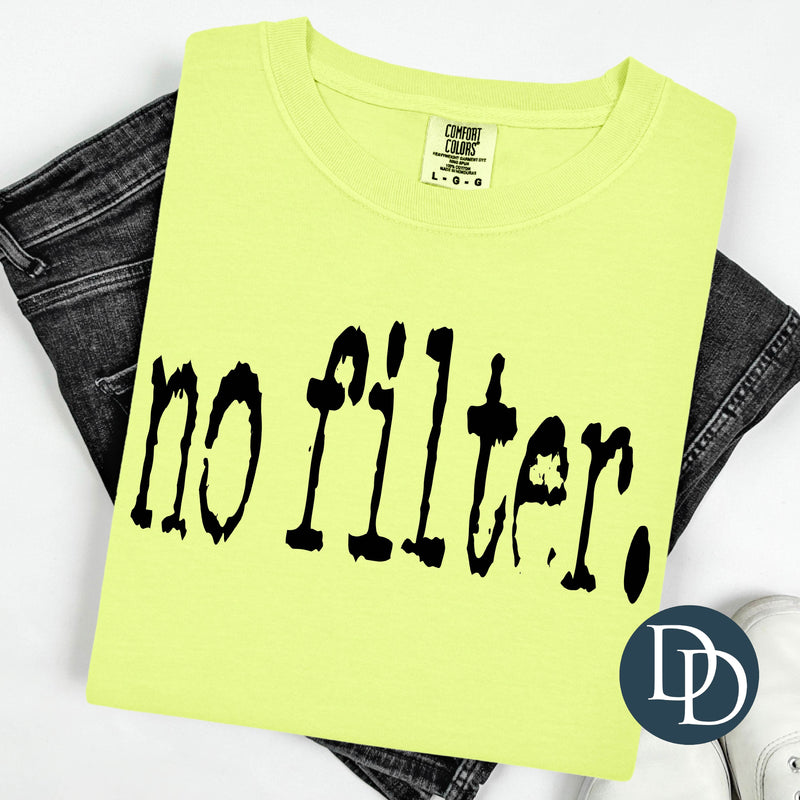 No Filter Typo Font (Black Ink) *Screen Print Transfer*