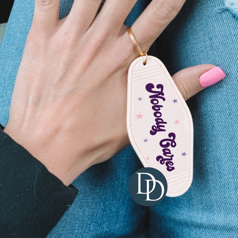 Nobody Cares *Motel Keychain UV DTF Decal*