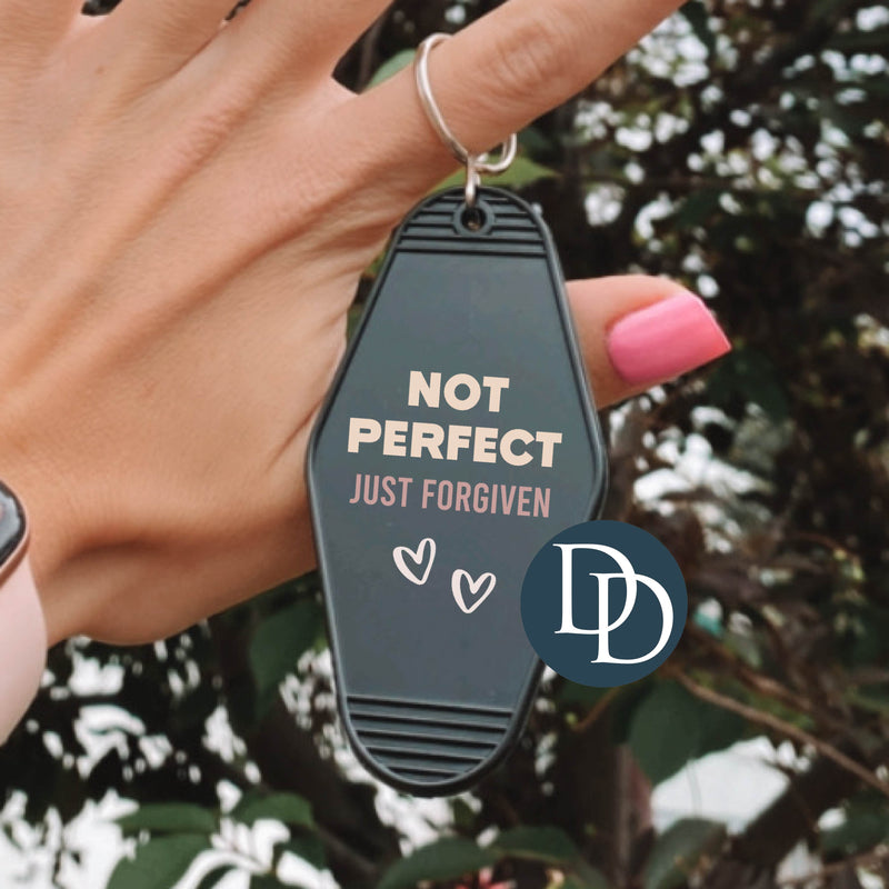 Not Perfect Just Forgiven Hearts *Motel Keychain UV DTF Decal*