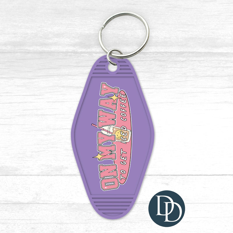 On My Way To Get Iced Coffee Motel Keychain UV DTF Decal