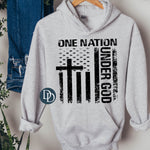 Oversized One Nation Under God (Black Ink) *Screen Print Transfer*