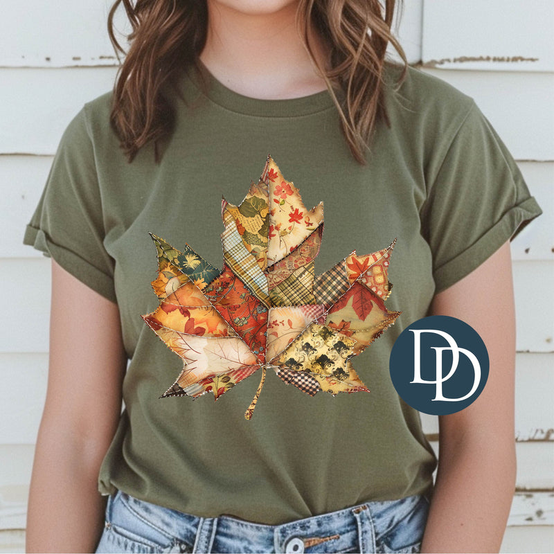 Patchwork Fall Leaf *DTF Transfer*