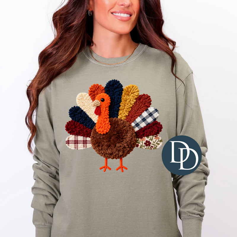 Patchwork Turkey Faux Yarn *DTF Transfer*