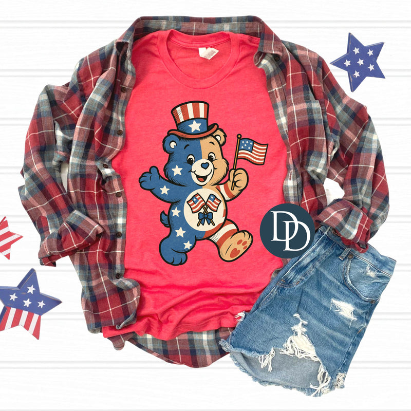 OVERSIZED Patriotic Care Bear Flags *DTF Transfer*