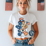 OVERSIZED Patriotic Care Bear Flags *DTF Transfer*