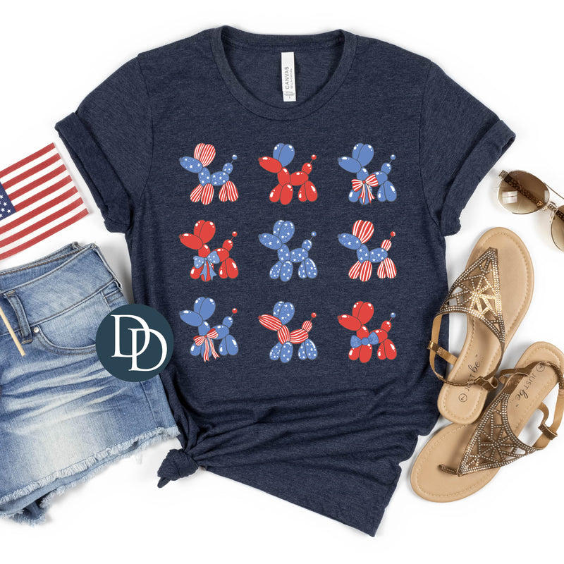 Patriotic Dog Balloon Coquette *DTF Transfer*
