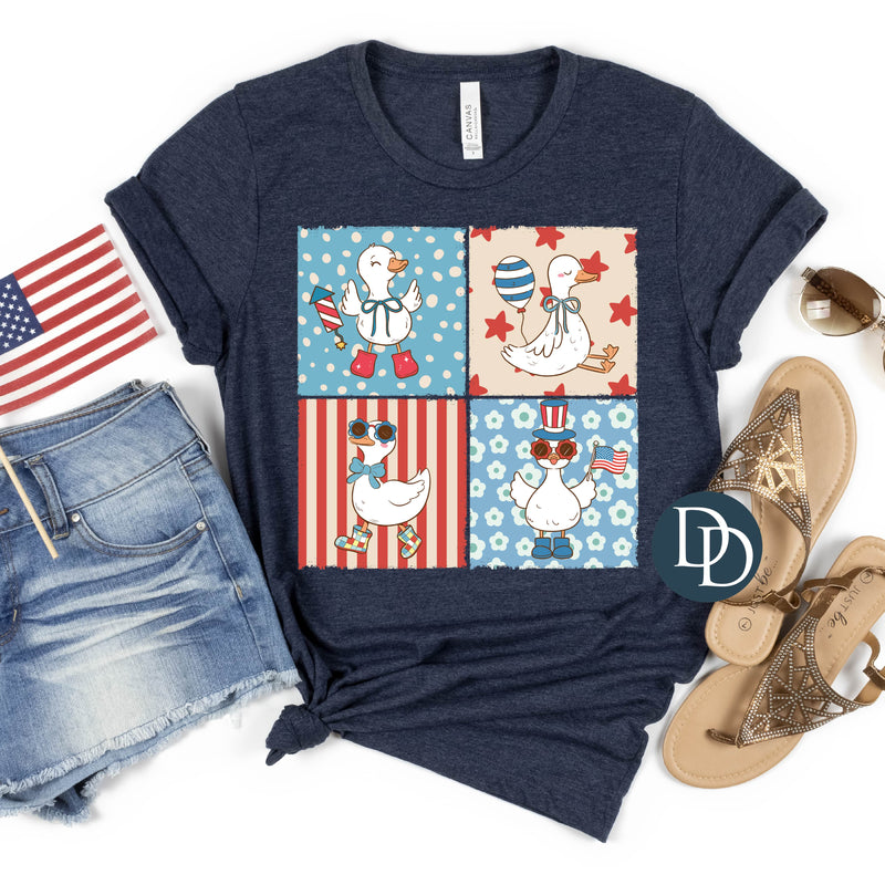 Patriotic Goose Blocks *DTF Transfer*
