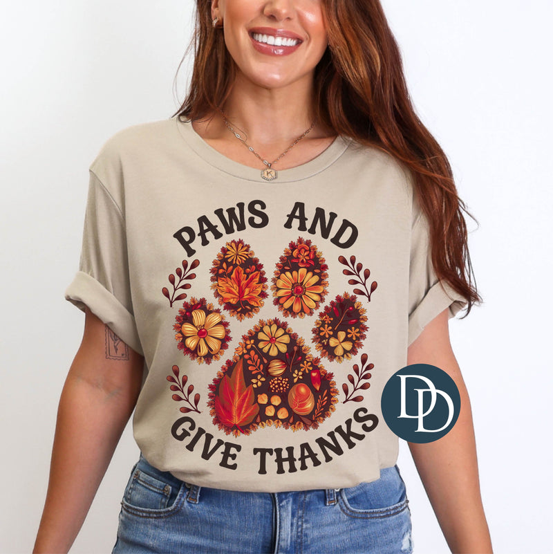 OVERSIZED Paws And Give Thanks *DTF Transfer*