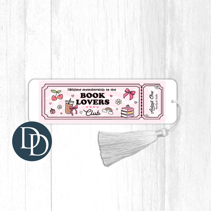 Pink Book Lovers Club Lifetime Member *UV DTF Bookmark Decal*
