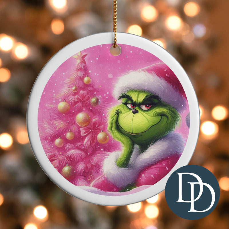 Pink Grnch Tree *UV DTF Ornament Decal*