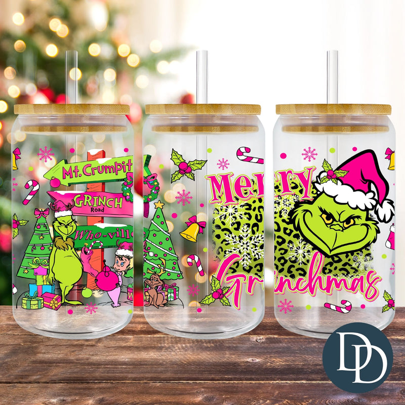 Pink Merry Greenmas *UV DTF Cup Wrap*