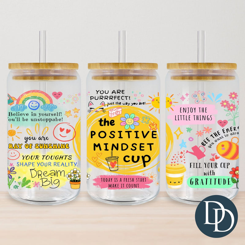 Positive Mindset Cup Summer Scene *UV DTF Cup Wrap*