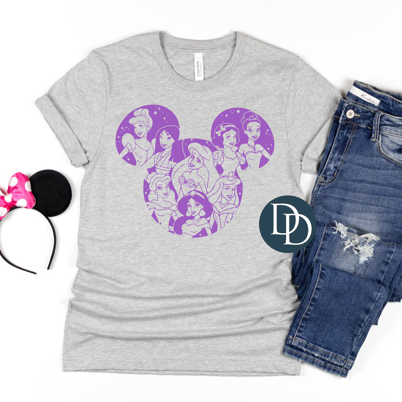 Princess Purple Mouse Head Cut Out *DTF Transfer*