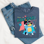 Retro Rad Dad Blue Dog *DTF Transfer*