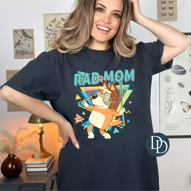 Retro Rad Mom Blue Dog *DTF Transfer*