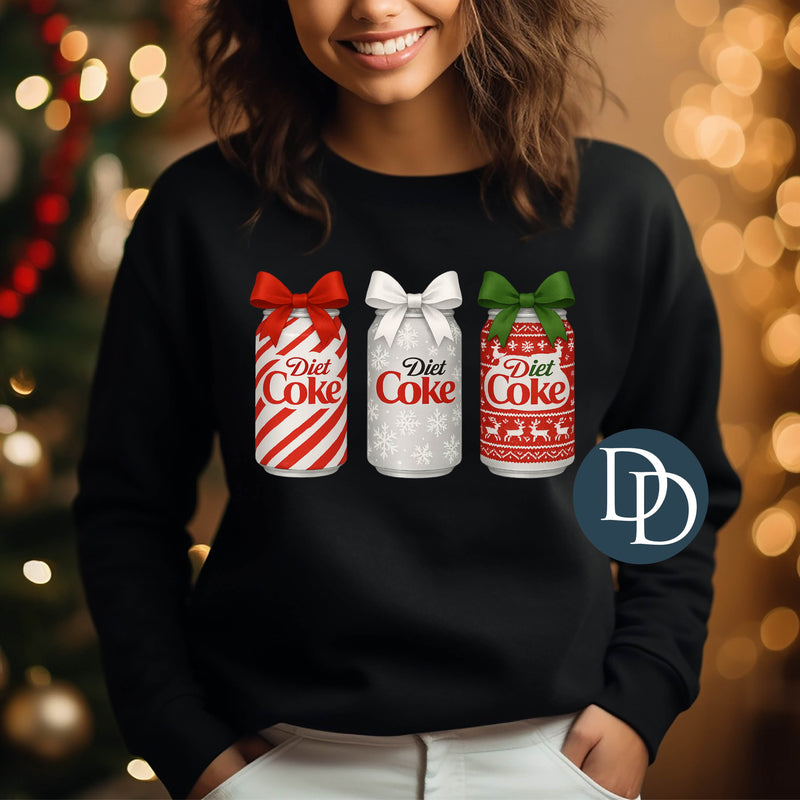 Red White Green Christmas Bow Diet C *DTF Transfer*