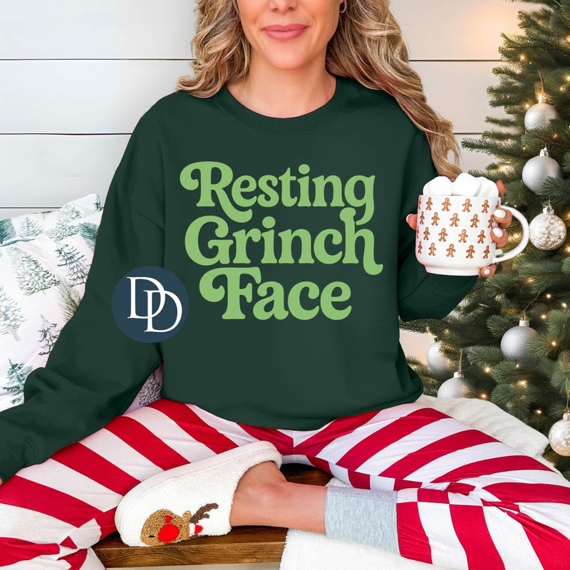 Resting Grnch Face (Bright Green Ink) *Screen Print Transfer*