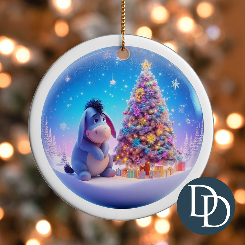 Sad Donkey Christmas Tree *UV DTF Ornament Decal*