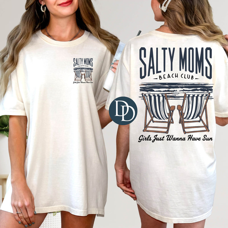 OVERSIZED Salty Moms Beach Club with Pocket *DTF Transfer*