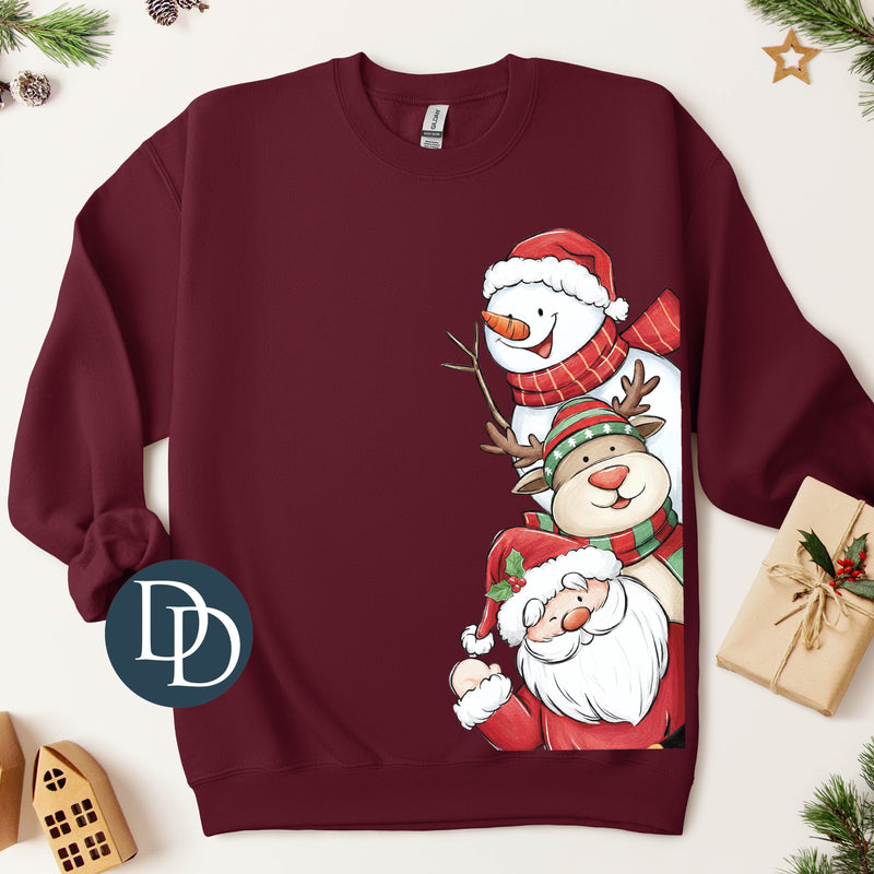 OVERSIZED Santa Friends Peekaboo Stack *DTF Transfer*