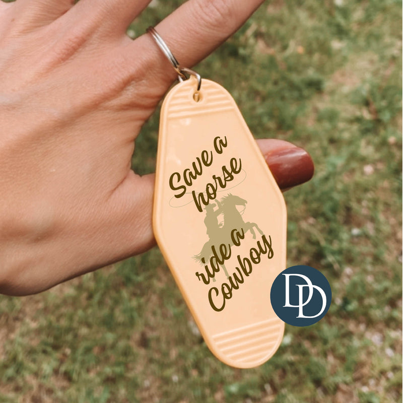 Save a Horse Cowboy *Motel Keychain UV DTF Decal*