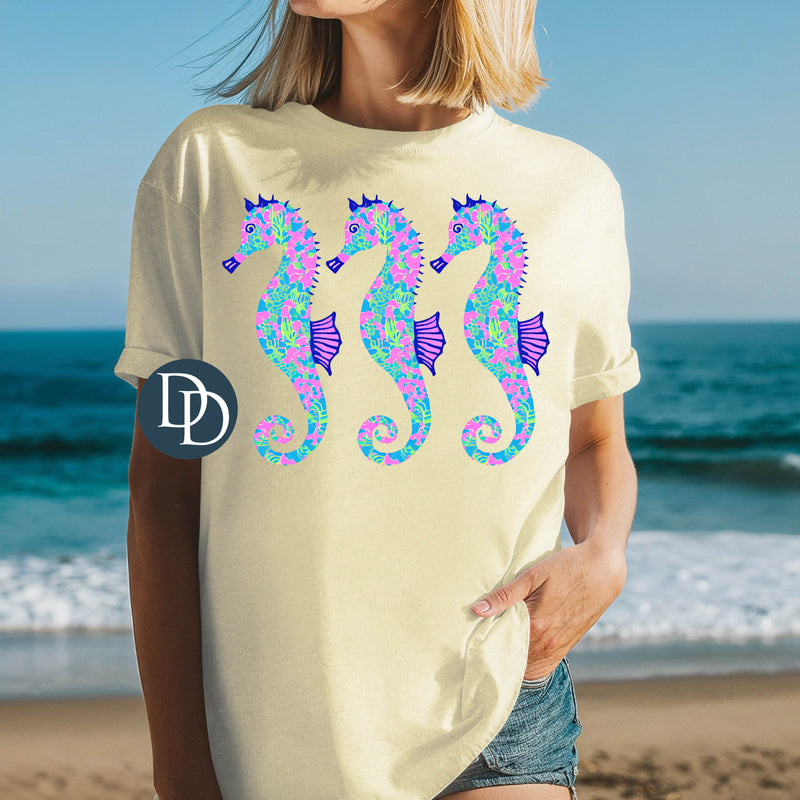 Sea Horse Bright Bold Trio *DTF Transfer*