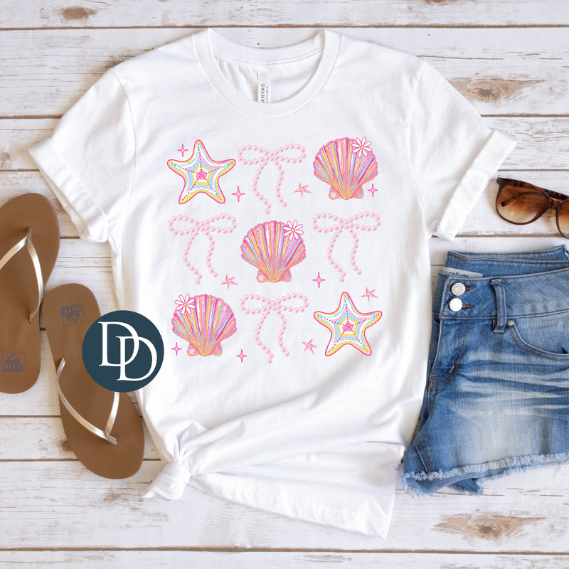 Shell Pearl Starfish Bows *DTF Transfer*