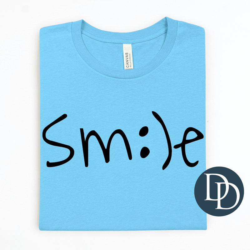 Single Smile Face Black Ink *DTF Transfer*