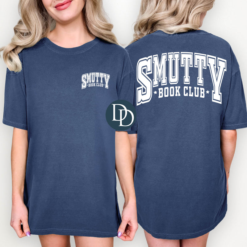 Smutty Book Club Curved with Pocket (White Ink) *Screen Print Transfer*