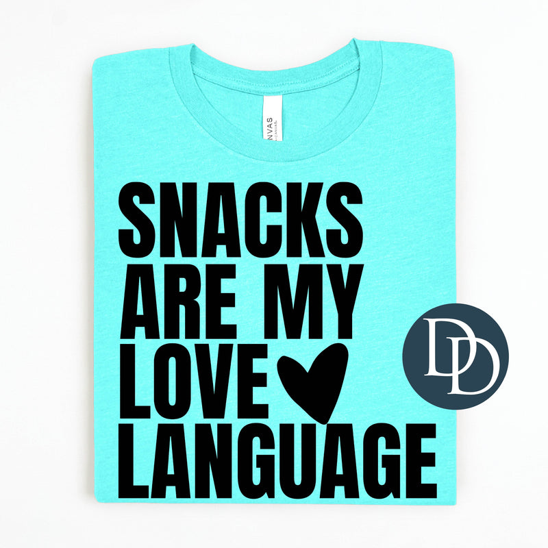 Snacks Are My Love Language Heart (Black Ink) *Screen Print Transfer*