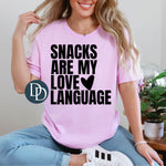 Snacks Are My Love Language Heart (Black Ink) *Screen Print Transfer*
