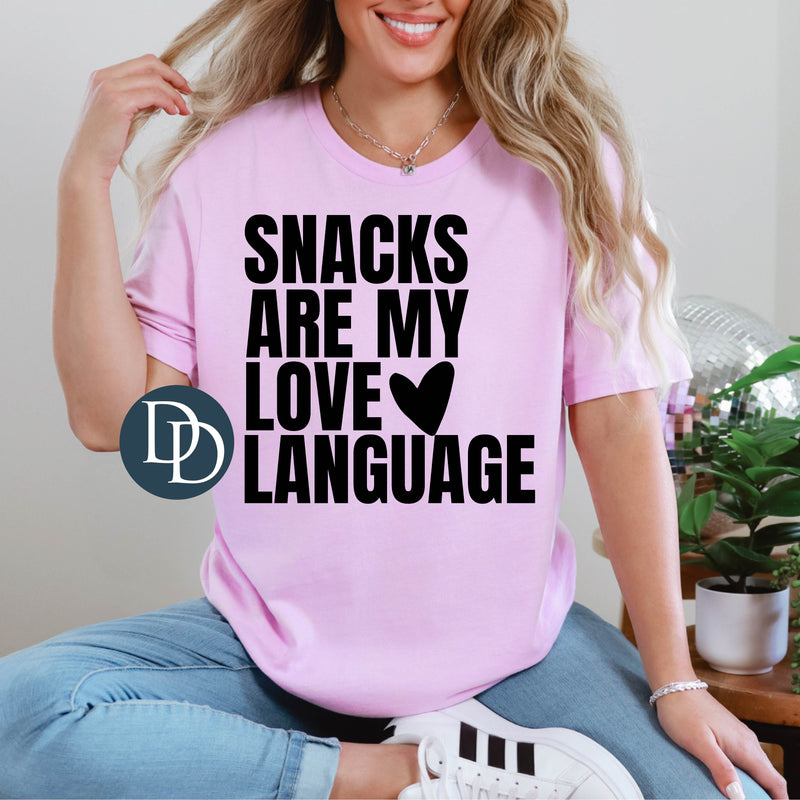 Snacks Are My Love Language Heart (Black Ink) *Screen Print Transfer*