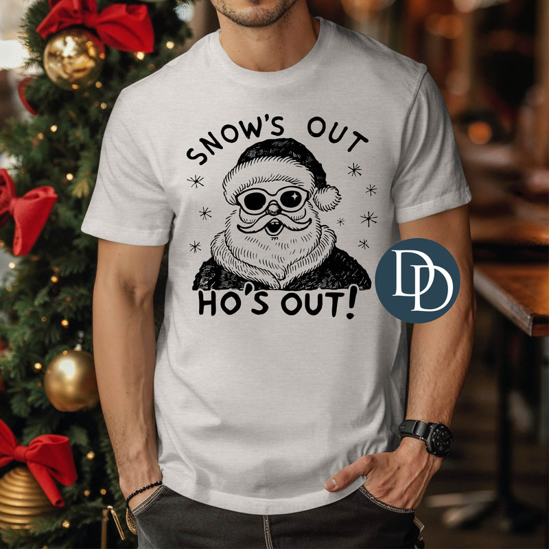 Snows Out Ho's Out Santa (Black Ink) *Screen Print Transfer*