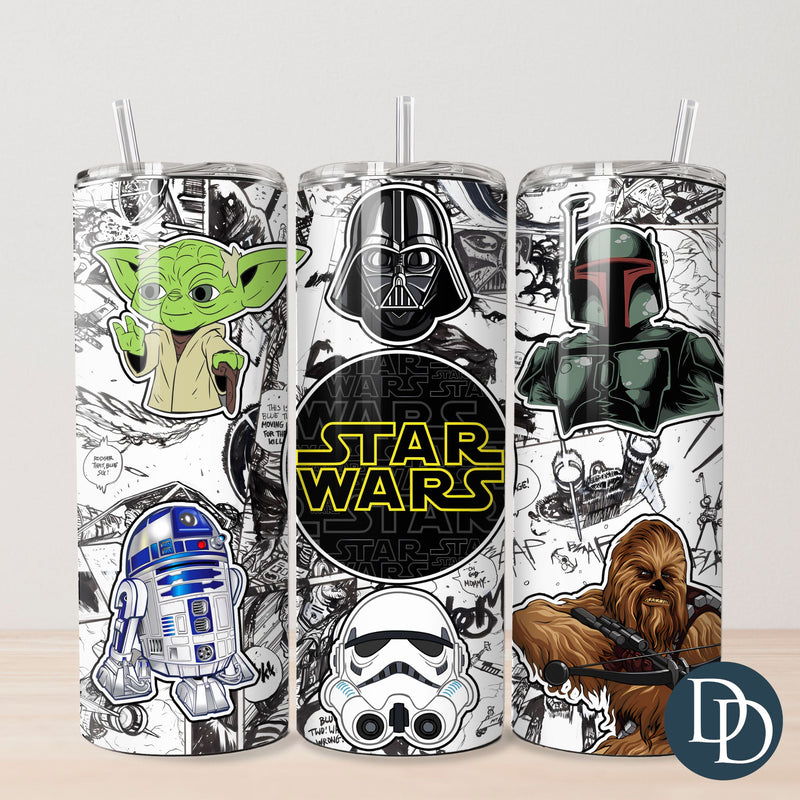 Space Cartoon Tumbler Print *Sublimation Print Transfer*