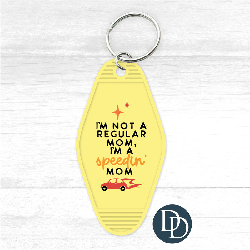 Speedin' Mom Motel Keychain UV DTF Decal