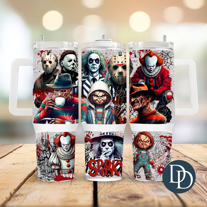 Spooky Horror Men Friends *UV DTF 40oz Tumbler Wrap*