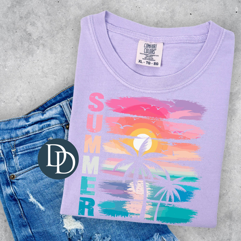 Summer Palm Brush Strokes *DTF Transfer*