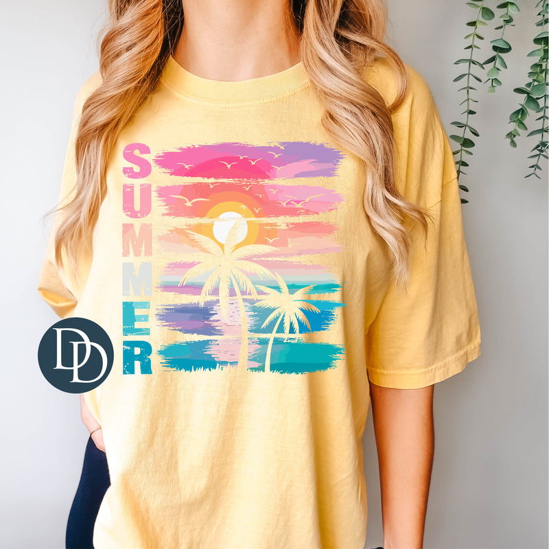 Summer Palm Brush Strokes *DTF Transfer*