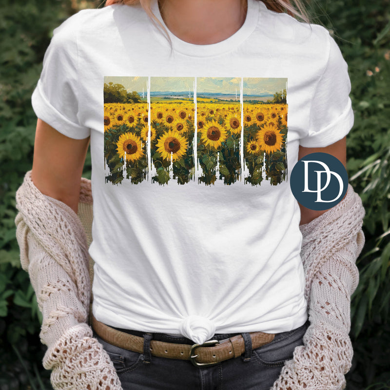 Sunflower Field Brush Strokes *DTF Transfer*
