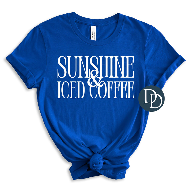 Sunshine Iced Coffee with Hat Transfer (White Ink) *Screen Print Transfer*