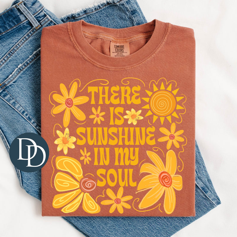 Sunshine In My Soul Yellow Floral Watercolor *DTF Transfer*