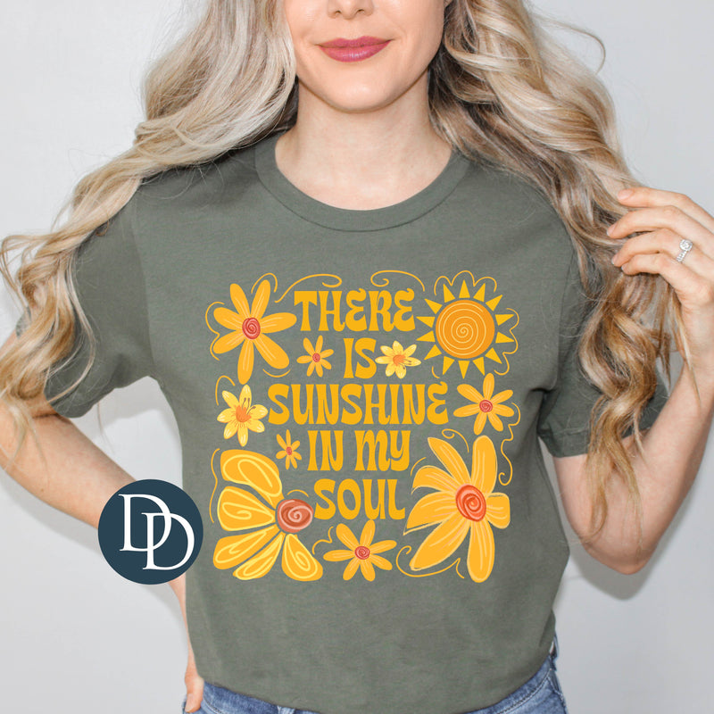 Sunshine In My Soul Yellow Floral Watercolor *DTF Transfer*