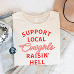 Support Local Cowgirls (Fire Red Ink) *Screen Print Transfer*