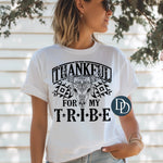 Thankful For My Tribe Skull (Black Ink) *Screen Print Transfer*
