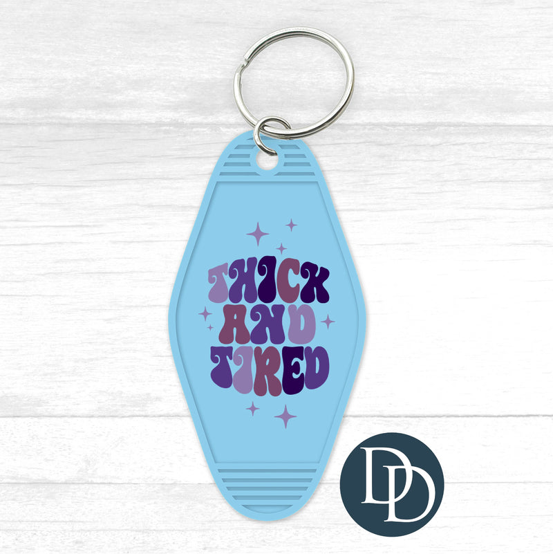 Thick And Tired Motel Keychain UV DTF Decal